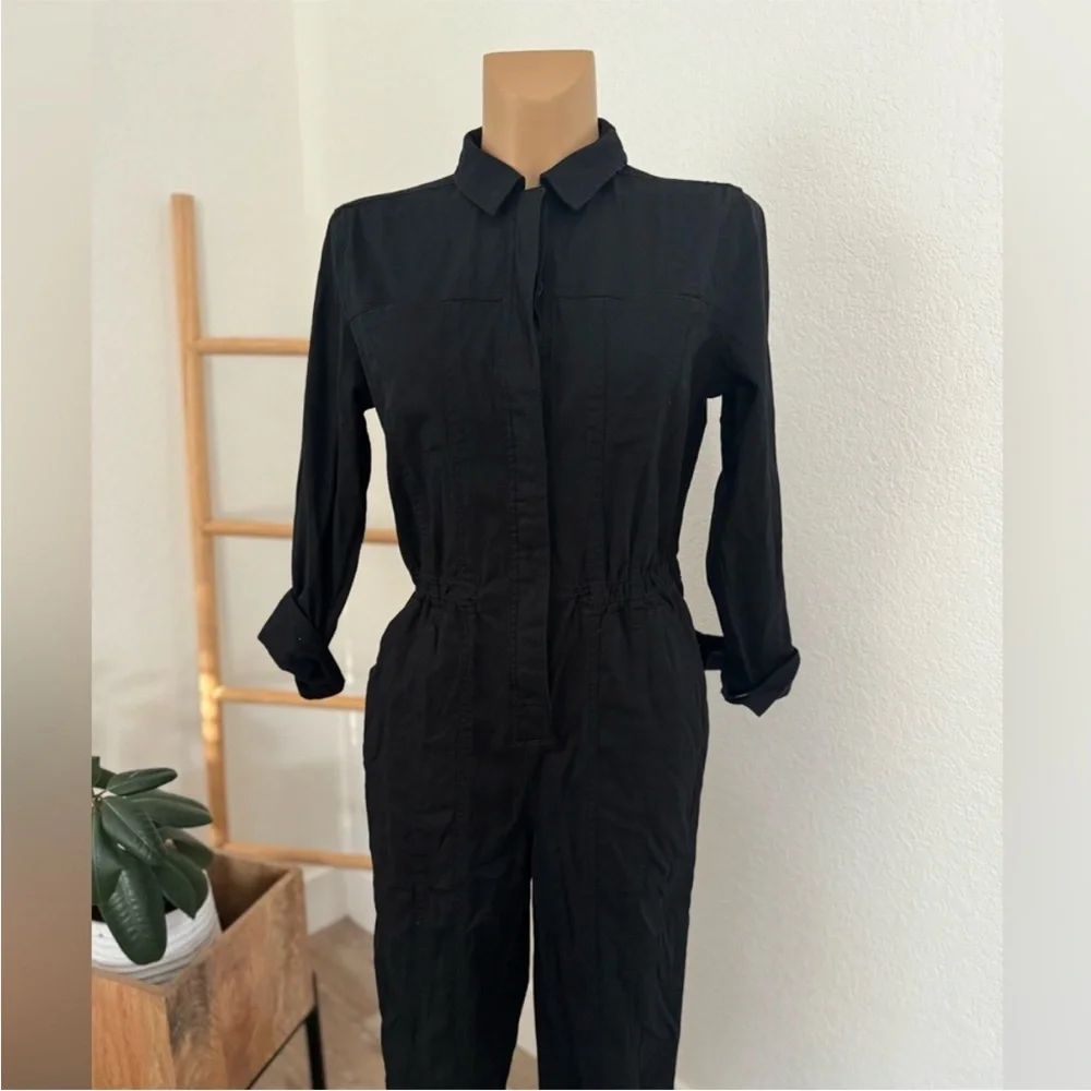 Universal Thread Women's Black Long Sleeve Button-Front Coveralls Jumpsuit 10 - Picture 6 of 6